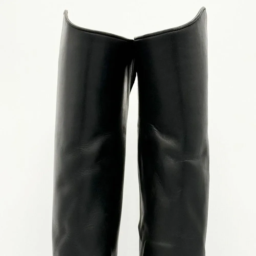 Tall Black Lace-Up Riding Boots - Women